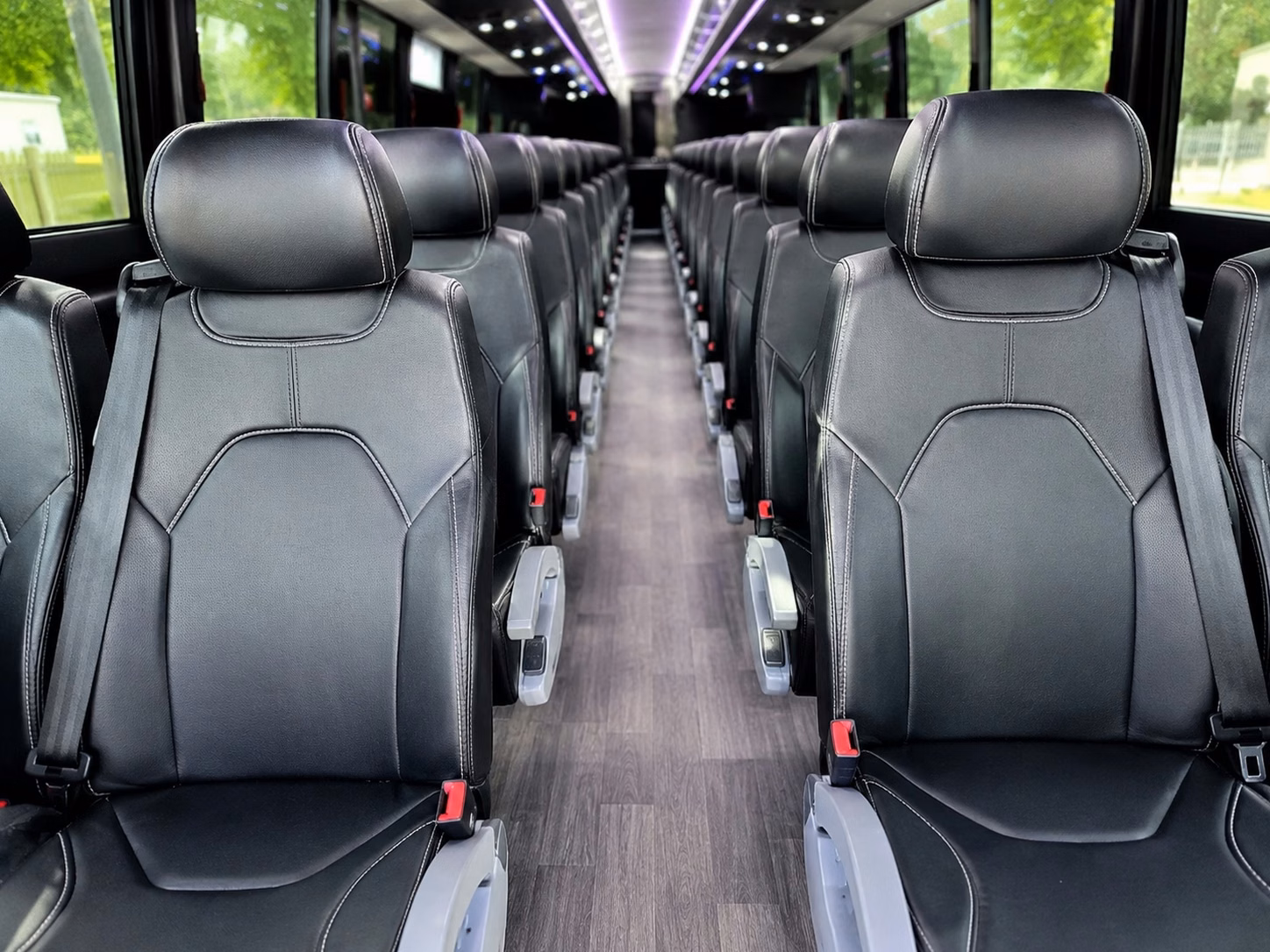 56 passenger charter bus inside