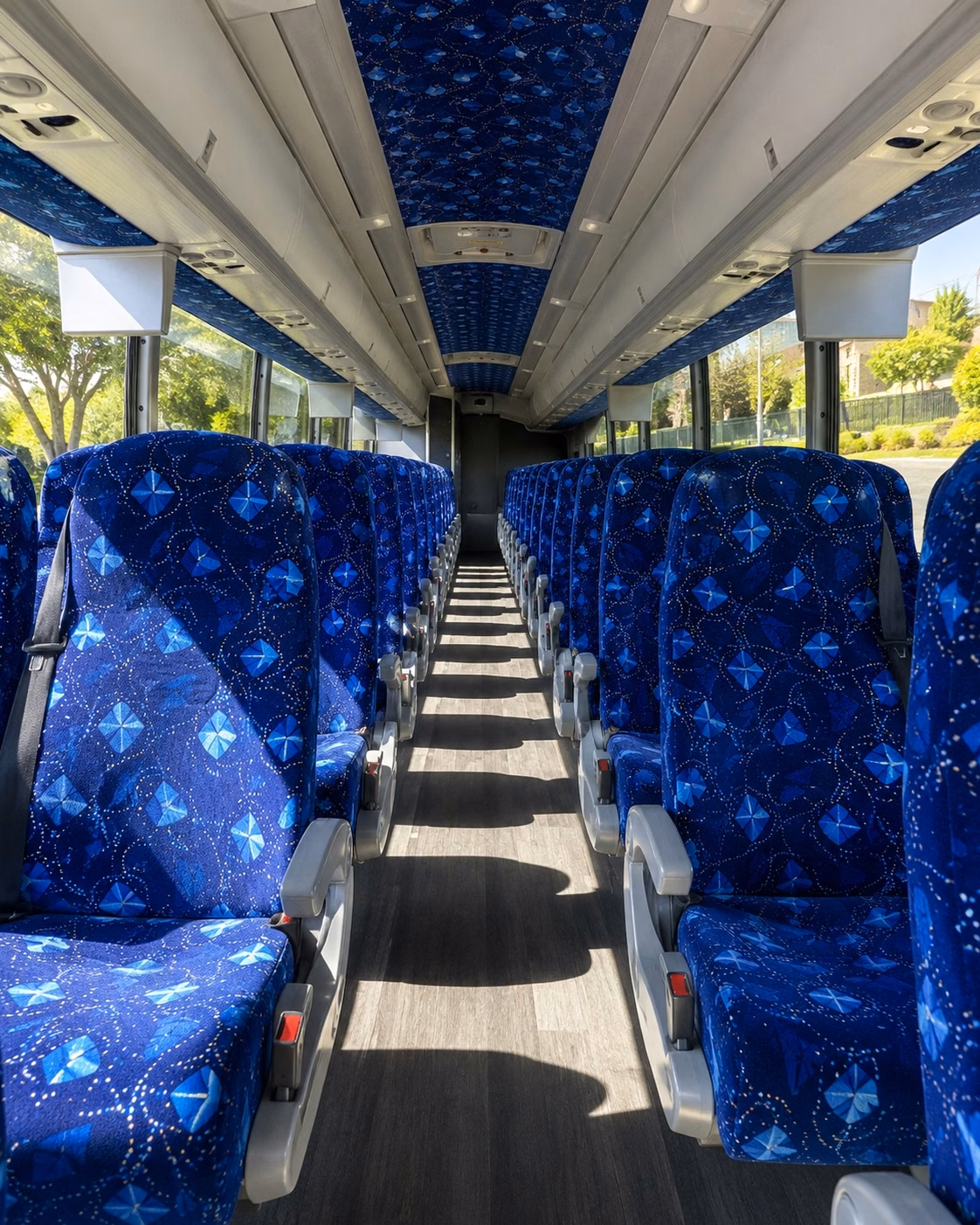 high point charter bus rental interior